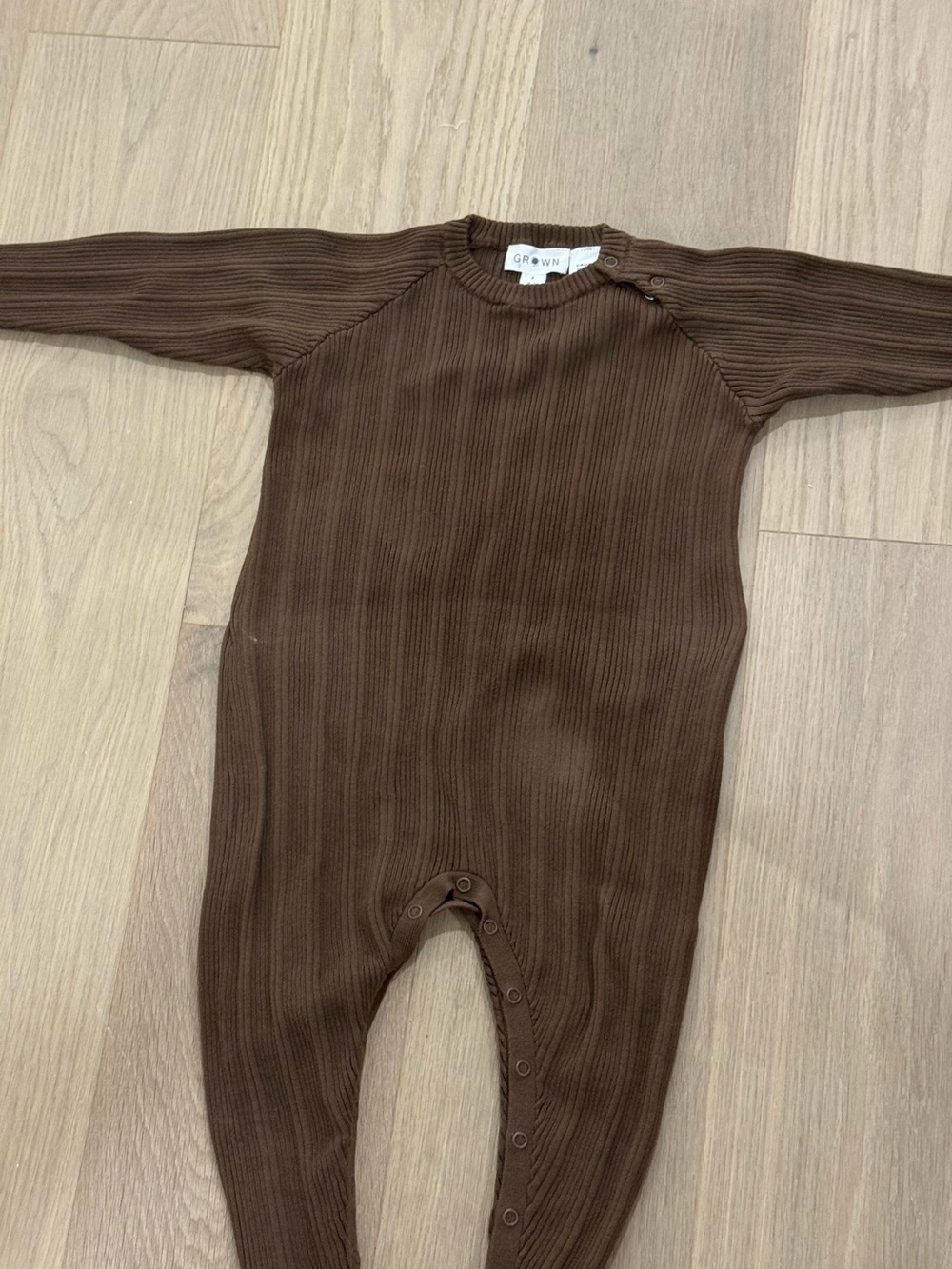 GROWN organic cotton Ribbed One-Piece in Brown